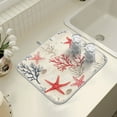 thumbnail image 4 of Yayeee Dish Drying Mat for Kitchen Counter 18" x 24" Microfiber Super Absorbent Coffee Decorative Pad, Light Red Starfish, 4 of 9