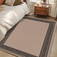 thumbnail image 5 of Black Brown Greek Key Large Area Rugs for Bedroom Living Room, Soft Non Slip Carpet Bedside Rug, Geometric Greece Ancient Farmhouse Geo Rectangular Floor Cover Kitchen Accent Rug 3'x5' for Office, 5 of 9