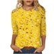 thumbnail image 2 of ICHUANYI Clearance Women's Fashion Printed T-shirt Mid-length 3/4 Sleeves Blouse Round Neck Casual Tops(Yellow, L) ICHUANYI WER2023080817455, 2 of 5