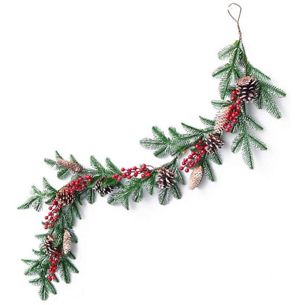 Decoraciones de corona navideña, guirnalda de árbol artificial oel, arreglo floral navideño para decoración de bodas, jardín, chimenea, escalera, decoración colgante navideña (70 cm) JM JM