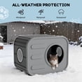 thumbnail image 4 of LOJIAWOWE Indoor-Outdoor Cat House with Cushion, Camera-Inspired Waterproof Resin Pet Shelter for Patio, Garden, Balcony (Black), 4 of 9