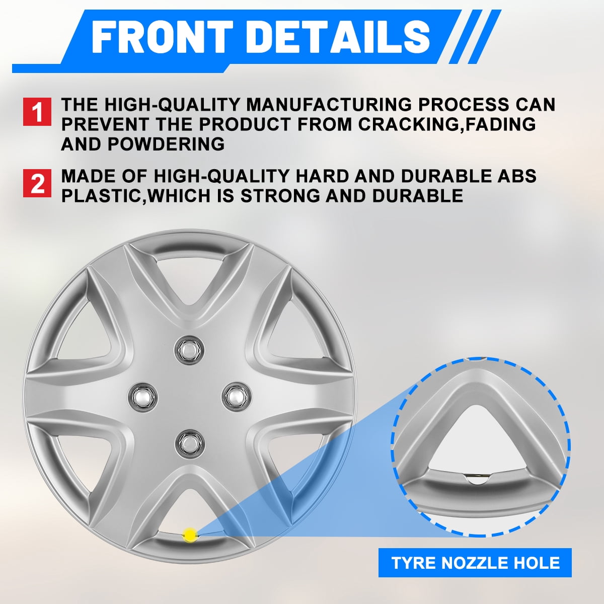 14” Wheel Rim Cover Hubcaps Universal Snap On Car Truck SUV Car Accessories ABS Material Replacement Hub Caps Set of 4-14 Inch Silver