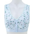 thumbnail image 2 of Esho Middle-Aged Elder Woman Floral Wirefree Bra Front Button Closure Soft Cotton Bra for Mom Grandma Gift Bra, 2 of 4