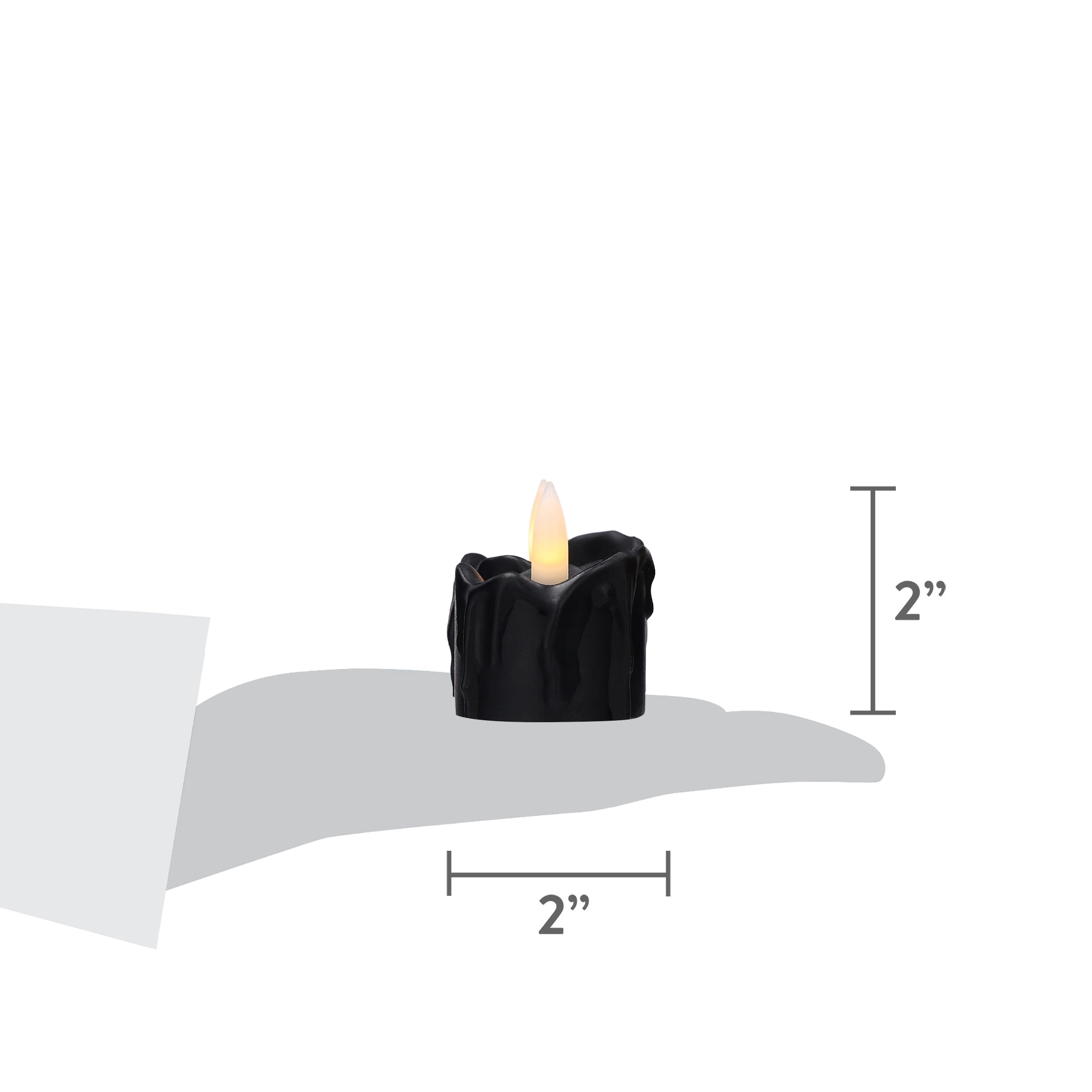 Battery-Operated LED Flickering Votives, Black, 4 Count, Halloween by Way To Celebrate