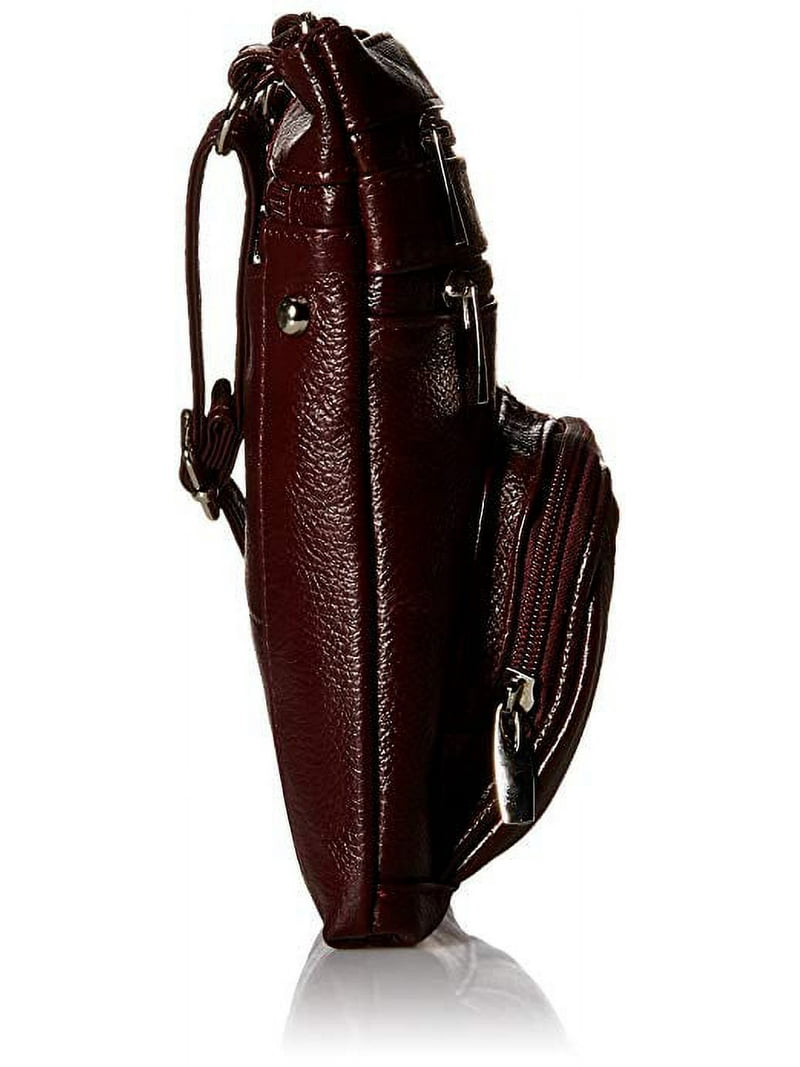 Roma Leathers Genuine Leather Crossbody Purse, Multi-Pocket