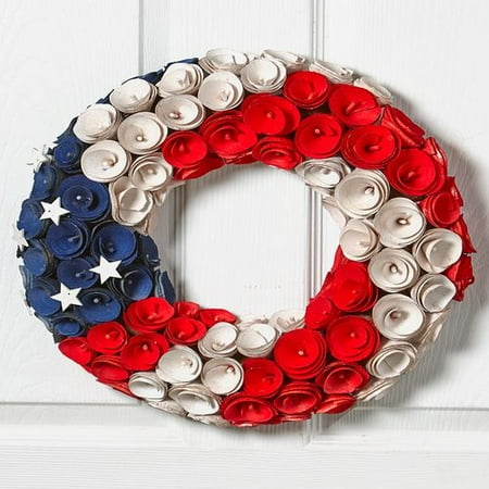 Tuweep Americana Patriotic Wood Curl Wreath Red White Blue Stars Home Front Door Wall Elegant Decor Tuweep Americana Patriotic Wood Curl Wreath Red White Blue Stars Home Front Door Wall Elegant Decor