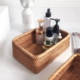 thumbnail image 4 of 2X Cesta de Mimbre Tejida A Mano, Cesta Rectangular para Frutas, Té y Pan, Caja de Almacenamiento para Cosméticos, 4 of 5