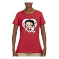 thumbnail image 2 of Wild Bobby Betty Boop Heart Blowing Kiss Dog Betty Boop Womens T-Shirt, Red, X-Large, 2 of 5