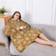 thumbnail image 5 of Oversized Wearable Blanket Hoodie,Golden Christmas Snowflake Pattern Sherpa Blanket Hoodie with Super Pockets,Super Warm Fuzzy Pullover for Women & Men, 5 of 6