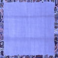 thumbnail image 1 of Ahgly Company Machine Washable Indoor Square Abstract Blue Modern Area Rugs, 5' Square, 1 of 4