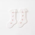 thumbnail image 4 of Biezeib Baby Girls Knee High Socks Cute Floral Print Lace Ruffles Dress Socks Newborn Stockings for Toddler Clothing Accessories, 4 of 6