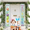 thumbnail image 2 of Wovilon Banners And Signs Customize Easter Porch Sign Happy Easter Banner Indoor Outdoor Wall Hanging Flag Banners, 2 of 4