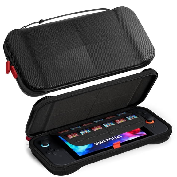 Procase Slim Carrying Case Compatible with Nintendo Switch 2, Travel Case with 12 Game Card Slots for Switch 2 -Black
