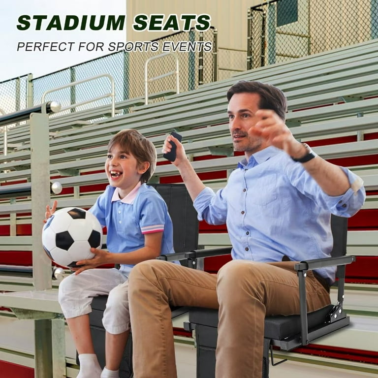 Arlmont & Co. Whittenburg Stadium Seats for Bleachers, Folding Portable Bleacher  Seat with Back Support, 6 Reclining Positions