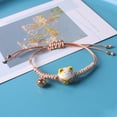 thumbnail image 3 of Mightlink Wrist Bracelet Ceramic Cat Decor Small Bell Hand Made Adjustable Ornamental Decorate Temperament Braided Rope Charms String Bracelet for Daily Life, 3 of 7