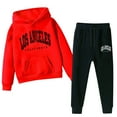 thumbnail image 4 of Gerichy Toddler Baby Boy Clothes Fall Winter Outfit, Boys 2 Piece Outfit Long Sleeve LOSANGELES CALIFORNIA Print Pullover Hoodie Sweatshirt Loose Sweatpants Bottom Joggers Sport Running Suit, 4 of 6
