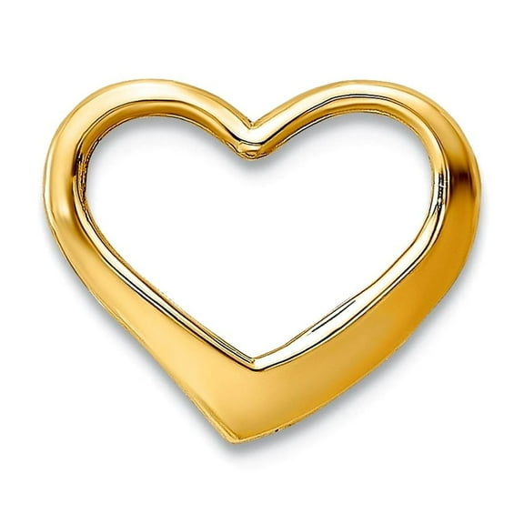 12mm 14k Solid Gold Floating Love Heart Pendant Necklace 2-d Pendant for Women