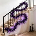 thumbnail image 3 of LKXOTTK 70 Inch Black Eucalyptus Garland with LED Purple Lights Battery Operated for Mantel Home Decor, 3 of 6