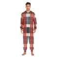 thumbnail image 3 of FORMRS Onesies Pajama for Adults Unisex Hoodie Winter Jumpsuit One Piece Sleepwear, Sizes S-2XL, Vibrant Red Tartan Pattern, 3 of 7