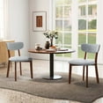 thumbnail image 2 of Costway Upholstered Dining Chairs Set of 2 with Solid Rubber Wood Frame, Curved Backrest Grey, 2 of 8