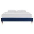 thumbnail image 5 of Pemberly Row Modern Performance Velvet Full Platform Bed Frame in Navy, 5 of 6