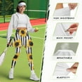 thumbnail image 5 of FUIALDOLG Yellow Sunflower Tennis Skirted Leggings for Women Black Stripes Floral Leggings with Skirt Golf Pants High Waist Yoga Pants with Pocket Tummy Control Workout Trousers Athletic Clothing,3XL, 5 of 7