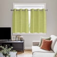 thumbnail image 5 of Vintage Fruit Green Kitchen Curtains Short 45 Inch Length, Farmhouse Retro Solid Color Linen Texture Grommet Bedroom Living Room Curtains, Light Filtering Cafe Curtain Drapes 2 Panels Set 84''x45'', 5 of 9