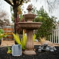 thumbnail image 4 of XBrand 39" 2-Tier Outdoor Freestanding Solar Water Fountain - Classic Design, Sand Stone Resin w/ Auto Shut-off Pump - Ideal for Yard, Lawn and Garden Décor, 4 of 13