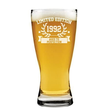 

Beer Pilsner Glass 15 oz Limited Edition 1992 30th Birthday