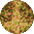 thumbnail image 1 of Ahgly Tapis Rond Lavable en Machine Intérieur Transitionnel Brun Selle, 3 Pieds Rond, 1 of 7