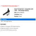 thumbnail image 2 of Outer Tie Rod End - Compatible with 1984 - 1993 Dodge Daytona 1985 1986 1987 1988 1989 1990 1991 1992, 2 of 2
