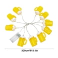 thumbnail image 3 of Xihbxyly Luces Led para El Día de San Patricio, Diseño de Vaso de Cerveza, Brillo Amarillo Cálido, Alambre de Cobre Flexible, Decoración Festiva para Interiores y Exteriores, Celebración Navideña, 30, 3 of 7