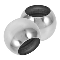 Worgeous 2pcs Mirror Polished Sphere Ball with Holes Stainless Steel Hollow Ball Fence Garden Mirror Ball Ornament for Garden Patio Globe Decorations