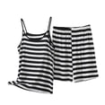 thumbnail image 2 of Gamivast Pajama Sets for Women 2 Piece Striped Cami Top & Shorts Sleepwear Summer Spaghetti Strap Lounge Set Soft Nightwear Casual Homewear, 2 of 5