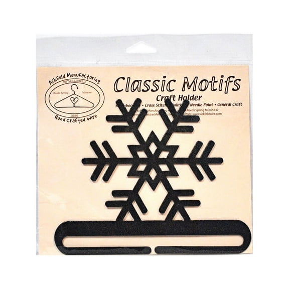 Classic Motifs Snowflake 6 Inch Charcoal Split Bottom Craft Holder
