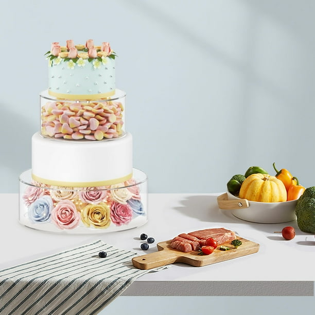 BEADCEST Base De Exhibición De Pasteles Acrílica Transparente Para Uso En Fiestas Y Eventos
