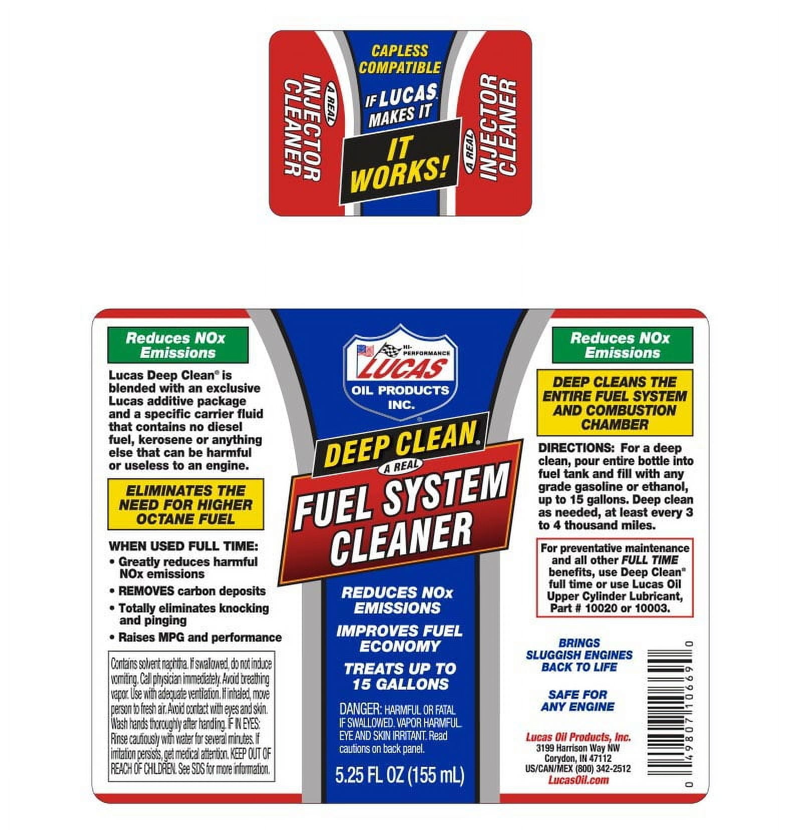 (3 pack) Lucas Oil 10669 Deep Clean Fuel System Cleaner 5.25 Ounce Automotive Fuel Additive