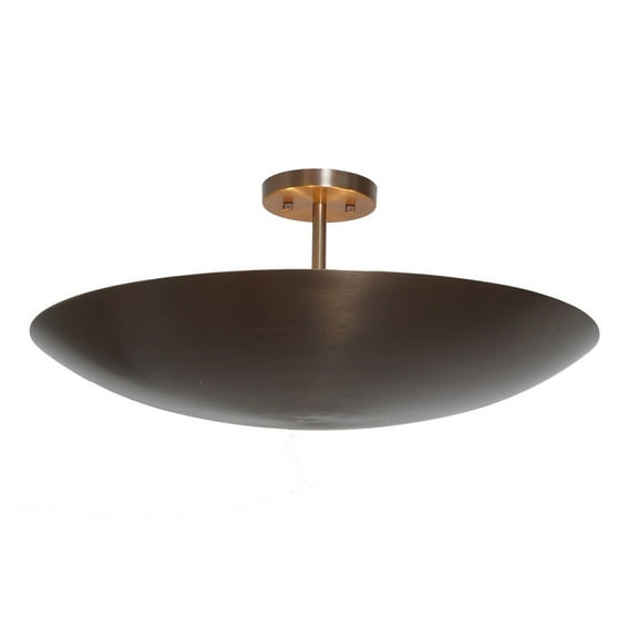 Brass Ceiling Flush Mount Pendant Light Fixture. Mid Century Style Ceiling Chandelier