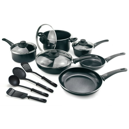 Greenlife Ceramic Non-stick 14 Piece Cookware Set  Black