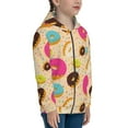 thumbnail image 5 of Pofeuu Donuts Print Teenage Zipper Hoodie Sweatshirts Hooded Casual Jackets With Pocket For Boys Girls-Small, 5 of 6