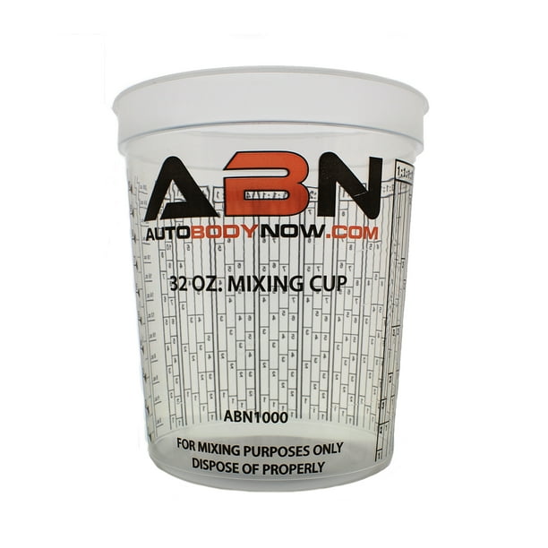 Abn 1000 32 Ounce Paint Mix Cups Calibrated Mixing Ratios On Side Of Cup Walmart Com