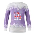 thumbnail image 3 of Chandail en Molleton Chandail à Capuchon T-shirt Imprimé d'Hiver pour Femmes Manches Longues Blouse Col Rond Hauts Décontractés Chandails en Molleton Femmes en Liquidation, 3 of 3