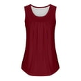 thumbnail image 6 of Mrat Lightweight Camisoles Women's Fashion Solid Color Squares Neck Comfortable Loose T-Shirt Sleeveless Blouse Casual Tops Flowy Tank Tops for Women S-197 Wine XL, 6 of 7