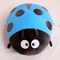 1Pcs Cute Plush Toy Soft Ladybug Ladybird Insect Hold Doll Pillow, Christmas，Holiday and Birthday Gifts,Blue,15.7 inch