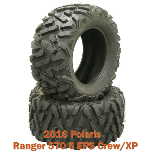 2 Rear ATV Tires 26x11R12 - 6-Ply Radial Tires For Polaris Ranger 800 Crew/HD/XP (2010-2014), Off-Road Traction