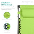 thumbnail image 6 of Best Choice Products Folding Zero Gravity Recliner Patio Lounge Chair w/ Canopy Shade, Headrest, Tray - Lime Green, 6 of 8