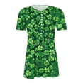 thumbnail image 4 of ShiShine St Patricks Day Shirt Women Short Sleeve Tops Casual Button V Neck Cute Printed Tunic Blouses Outfits, 4 of 5