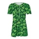thumbnail image 2 of TaTaai Women's St. Patrick's Pullover Top, Soft Breathable Cotton, Loose Fit, Short Sleeve V-Neck, Ruching Button, Printed, Casual Holiday Daily Spring Summer Outings Multi-Color Gift, 2 of 5