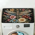 thumbnail image 5 of ZIATUBLES Dragonfly Floral Washer Dryer Dust Proof Top Cover Wrapped Design Washing Machine Top Protector Pad Versatile Home Laundry Room Kitchen Decor Accessories, 24 x 19.7 Inch, 5 of 7