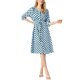 thumbnail image 1 of INSPIRE CHIC Vestido Midi de Verano para Mujer con Estampado de Lunares, Mangas Fruncidas, Botones y Cintura Ajustable Azul L, 1 of 6